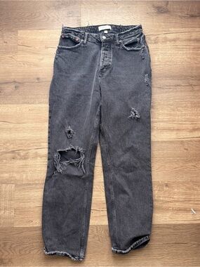 Abercrombie Curve Love The Dad High Rise Ripped Straight Leg Jeans